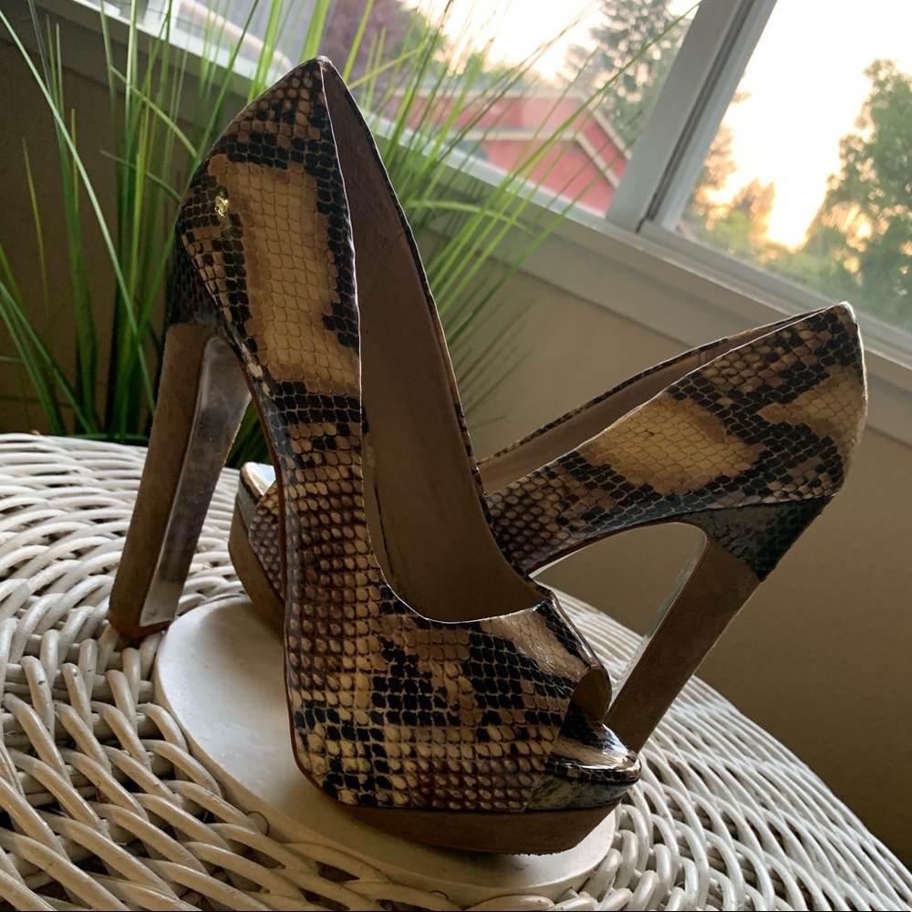 H by Halston shoes | Peep Toe High Heels.